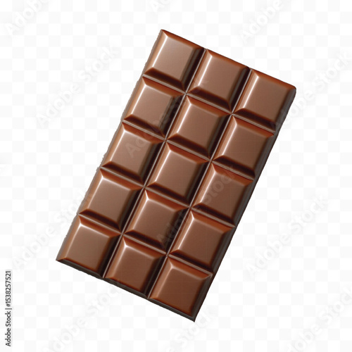 realistic 3d chocolate bar in different style isolated on transparent background