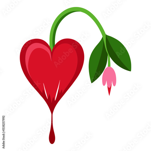 Bleeding heart vector art illustration 