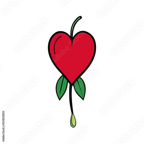Bleeding heart vector art illustration 