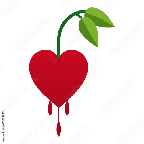Bleeding heart vector art illustration 