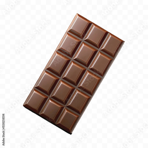 realistic 3d chocolate bar in different style isolated on transparent background