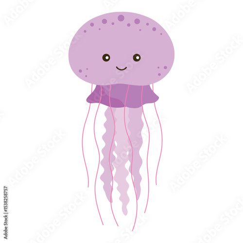 cute jellyfish flat illustration