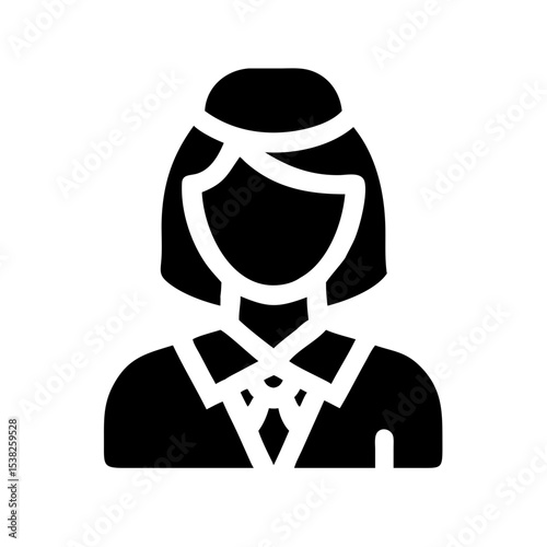 Flight Attendant in Uniform Icon for Travel Blogs, Airline Websites, Transportation Services, Employment Resources, and Aviation Industry Awareness  