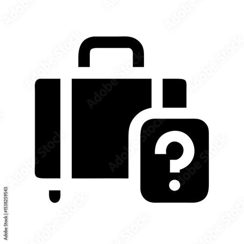 Lost Luggage with Question Mark on Tag for Travel Blogs, Transportation Websites, Airlines Articles, Vacation Planning, and Lost & Found Awareness  