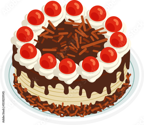 chocolate cake with cherries