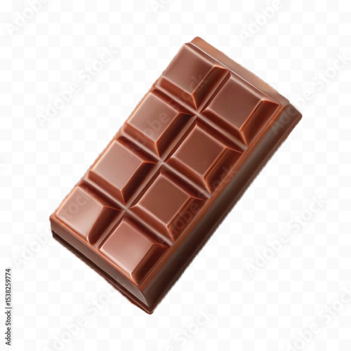 realistic 3d chocolate bar in different style isolated on transparent background
