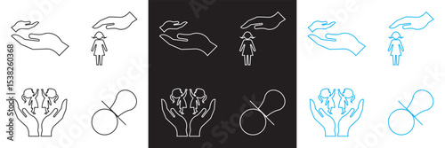 Child care icon.  international children day. Vector for websites, mobile interfaces, presentations, banner, visual branding etc. Vector illustration. isolated on white and black background. EPS 10