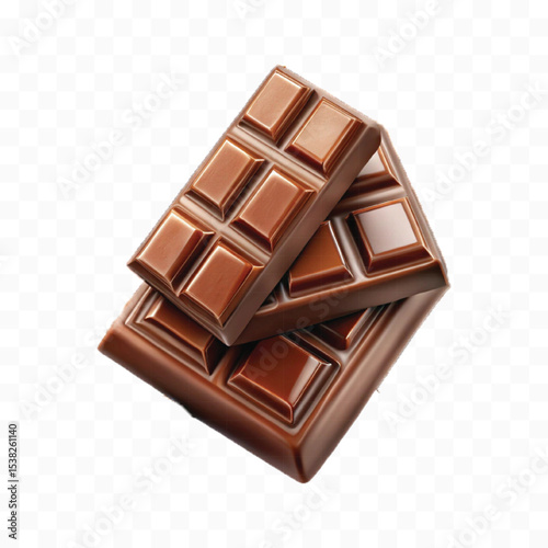 realistic 3d chocolate bar in different style isolated on transparent background