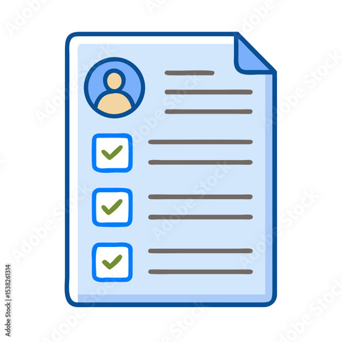 Job application form with checklist and personal details. Applicant evaluation form includes candidate profile picture and checkboxes for skills assessment.