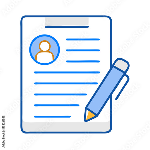 Employment contract form with personal data and signature space.  Job application paperwork includes personal information fields, contact details section, and space for applicant signature.