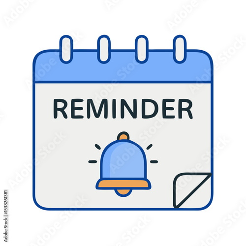 Calendar reminder with bell icon. Meeting reminder notification on digital calendar page. Important meeting reminder for scheduling appointments and events.