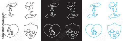 Child care icon.  international children day. Vector for websites, mobile interfaces, presentations, banner, visual branding etc. Vector illustration. isolated on white and black background. EPS 10