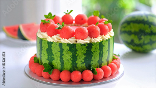 グルテンフリースイカボールのケーキ