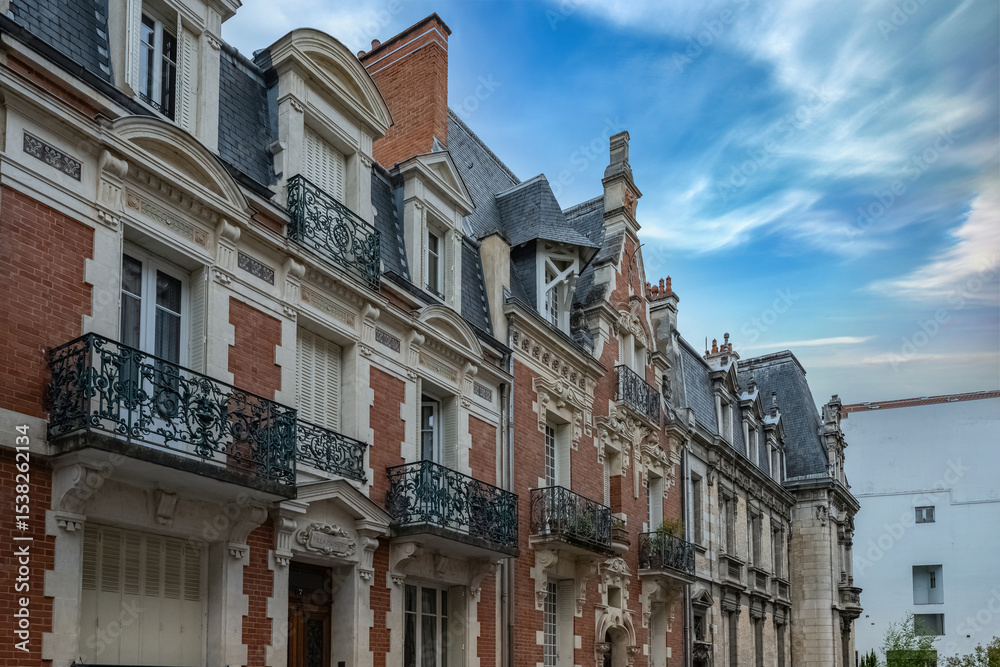 Fototapeta premium Vichy in France, thermal city, ancient houses in the center