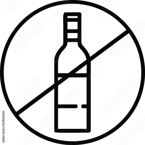 Alcohol Free Zero Alcohol Icon Label Sticker Stamp – 0% No Alcohol Sign
