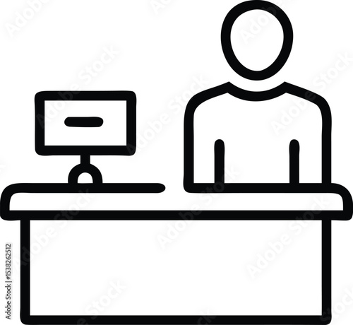 Receptionist Icon Professional Desk Clerk Illustration for Website and App Design