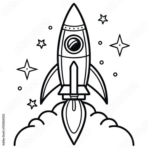 Fototapeta Naklejka Na Ścianę i Meble -  space rocket vector illustration