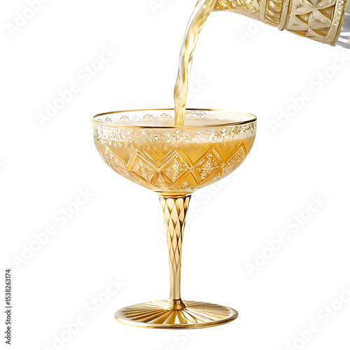 Golden Hour Cocktail: Elegant Champagne Coupe & Exquisite Drink Recipe
