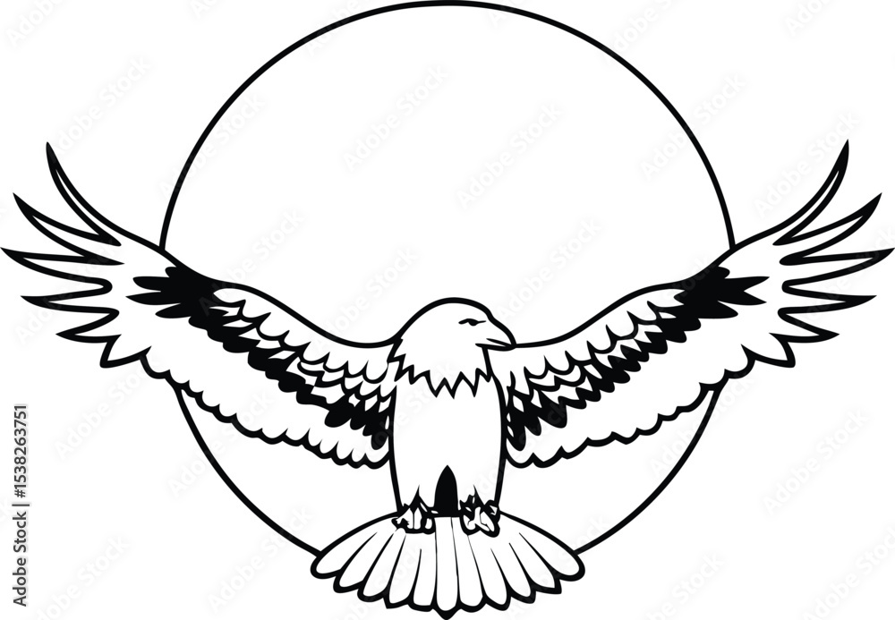 Obraz premium Classic Eagle Shape Vector Illustration 