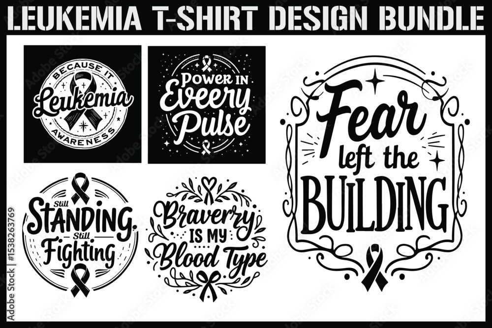 Fototapeta premium Leukemia Awareness T-Shirt Design Bundle 