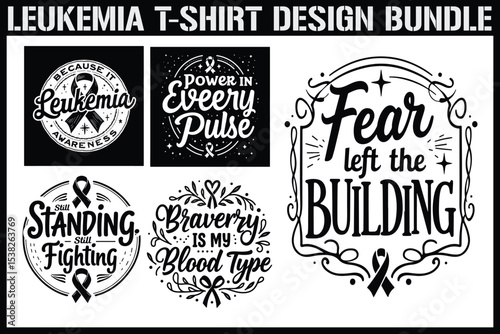 Leukemia Awareness T-Shirt Design Bundle

