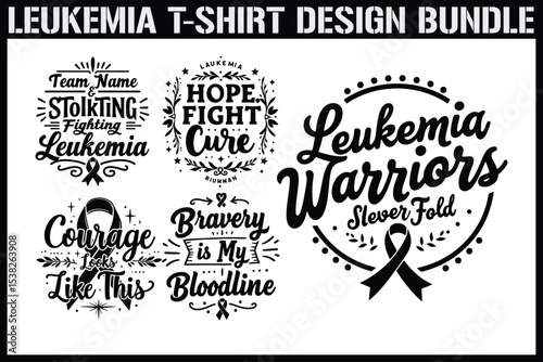 Leukemia Awareness T-Shirt Design Bundle
