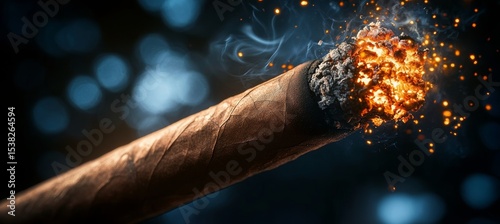 Captivating Smoky Scene Featuring a Charismatic Male Figure Embracing the Allure of Rebellion