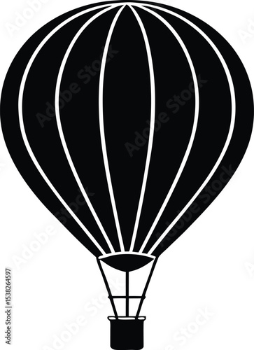 Colorful hot air balloon flying in clear blue sky, scenic aerial view, adventure travel, summer vacation, festival celebration, peaceful sunrise flight, vibrant balloon art, sky journey