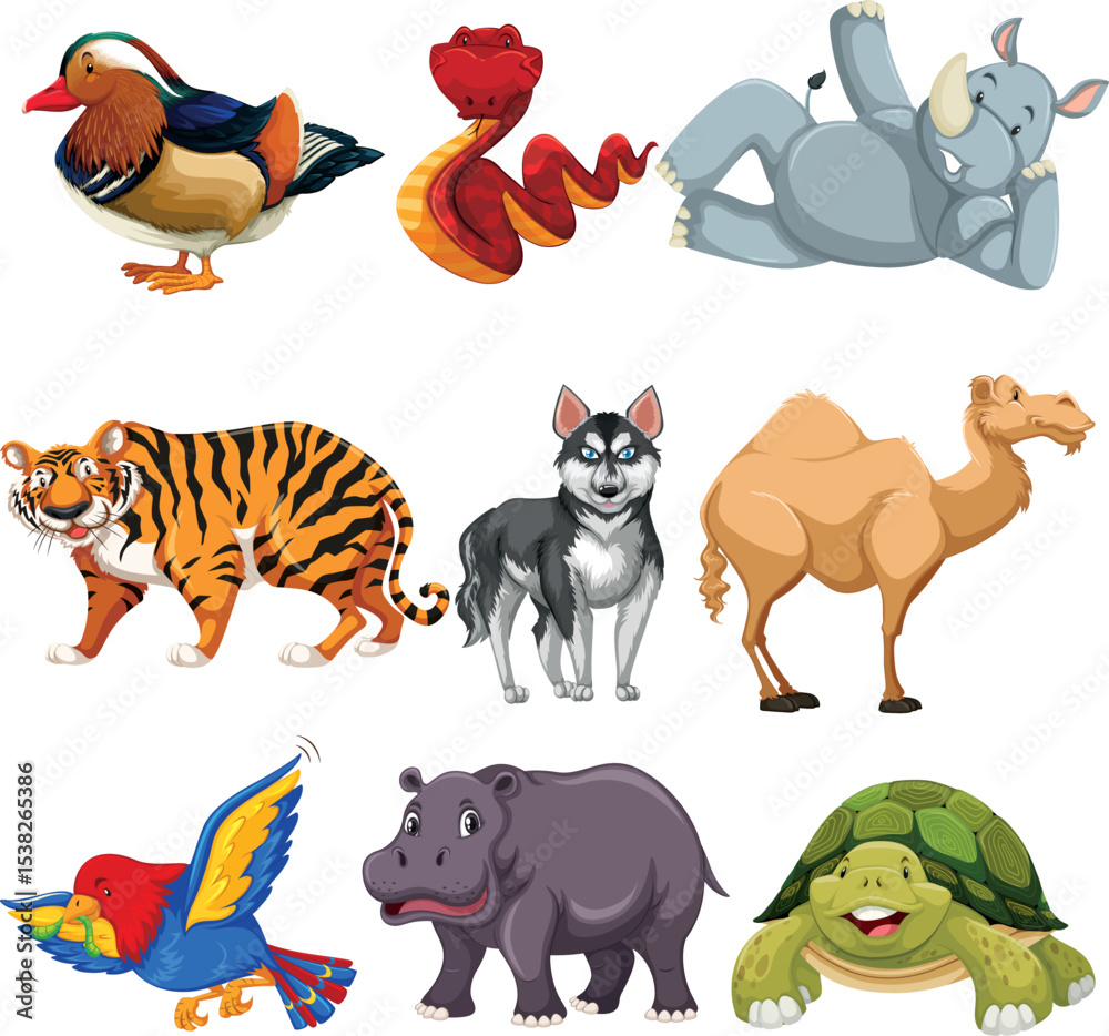 Naklejka premium Animal character vector Design
