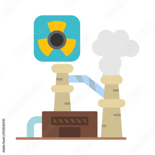Nuclear Plant Vector Icon