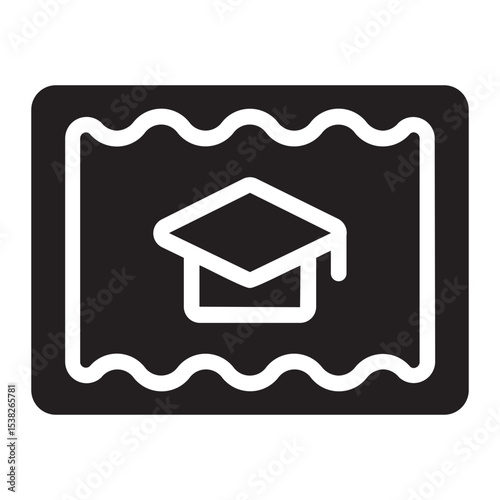 diploma glyph icon