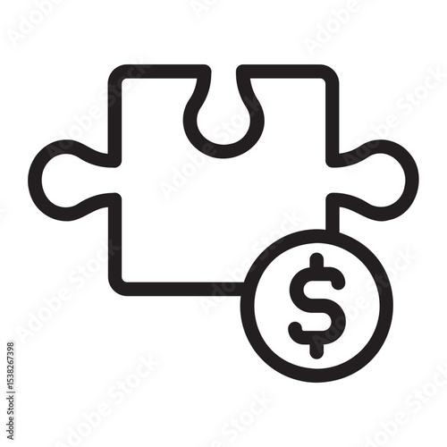 puzzle line icon