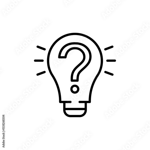 Editable stroke line icons related to questions set isolated on transparent background flat vector illustration