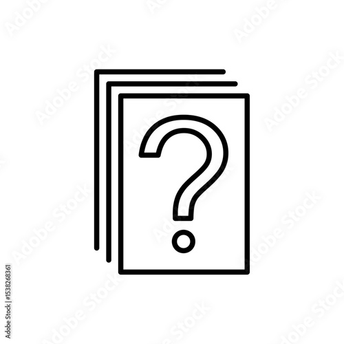Editable stroke line icons related to questions set isolated on transparent background flat vector illustration