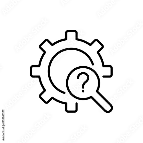 Editable stroke line icons related to questions set isolated on transparent background flat vector illustration