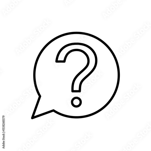 Editable stroke line icons related to questions set isolated on transparent background flat vector illustration
