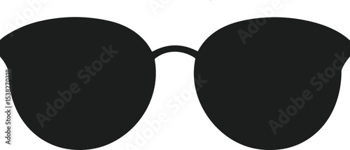 Round Sunglasses Silhouette Vector for Summer and Fashion Designs