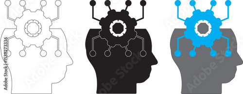super intelligence icon isolated with line and colored