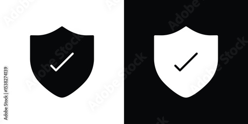 Shield check icon vector design template elegant style