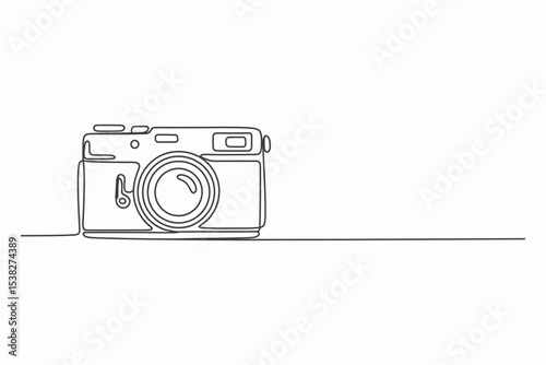 Single line drawing of a modern camera