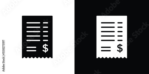 Receipt icon vector design template elegant style