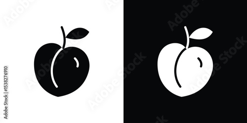 Peach icon vector design template elegant style