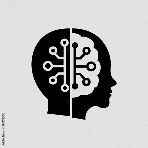 Artificial intelligence and brain concept represented through technological symbol