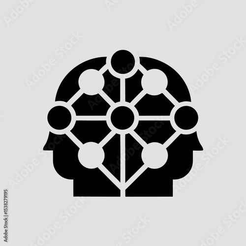 Abstract geometric brain illustration representing neural network or connections on display