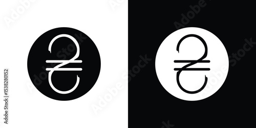 Hryvnia icon vector design template elegant style
