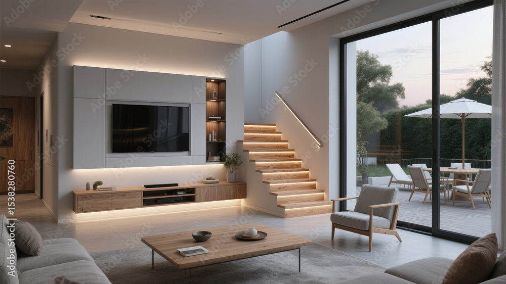 Fototapeta premium living room with fireplace