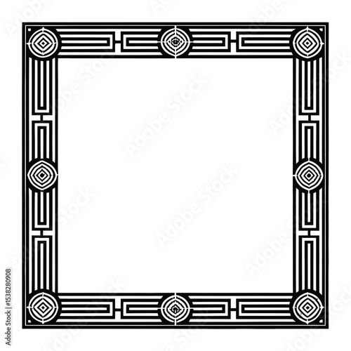 Geometric Elegance: Intricate framed border, a testament to the artistry and design, inviting the viewer to appreciate the elegance of the detail.