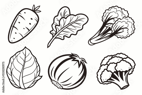 hand drawn vector set of vegetables