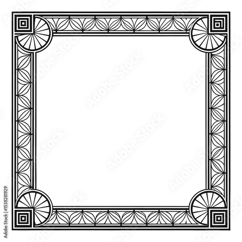 Ornate Border Design: A classic, symmetrically intricate, and elegant square border, perfect for adding a touch of timeless style. 