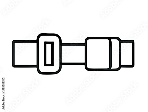 Seatbelt safety icon in simple black line design